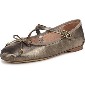 Circus NY by Sam Edelman Women's Gilded Polyurethane Cross Strap Ballet Flat